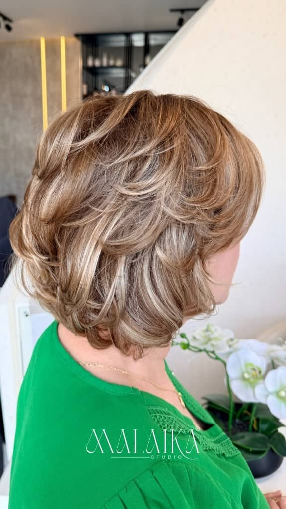 Corte corto con volumen, resultado Malaika